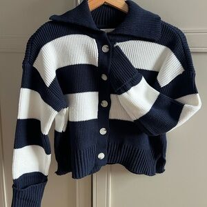 Blue and White Stripped Cardigan